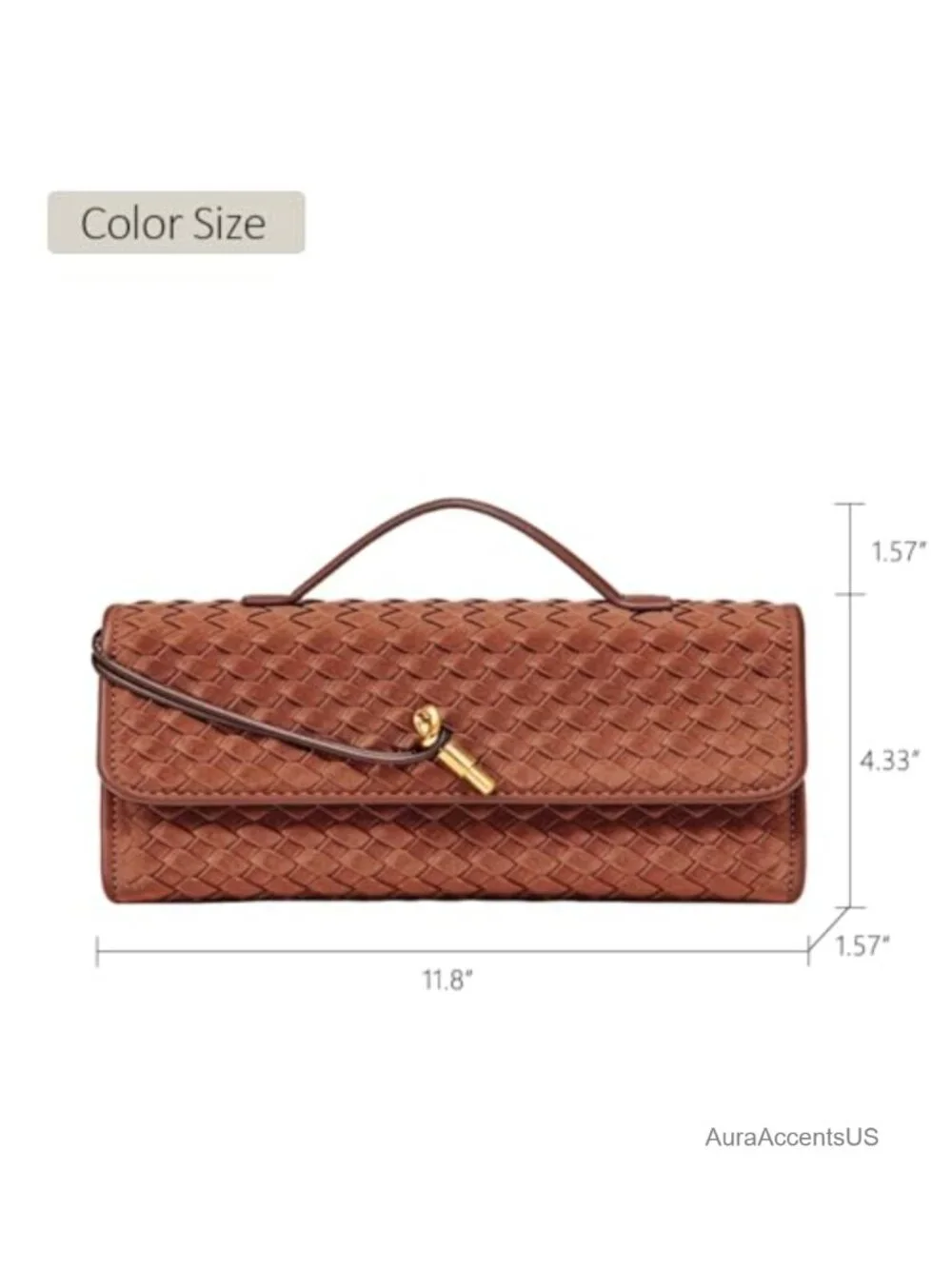 Woven Suede Clutch Evening Bag Crossbody Shoulder Purse
